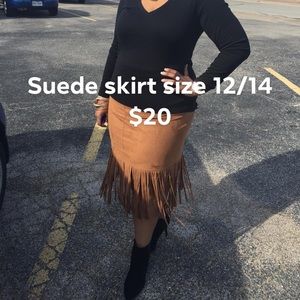 Suede skirt
